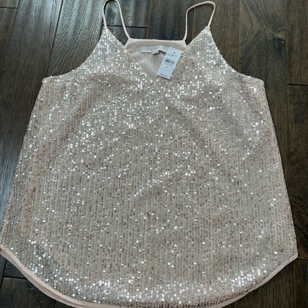 Women’s Loft sequined tank. Size S, runs large. See measurements.
